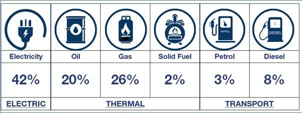 Figure 7: Breakdown of energy demand by fuel type 